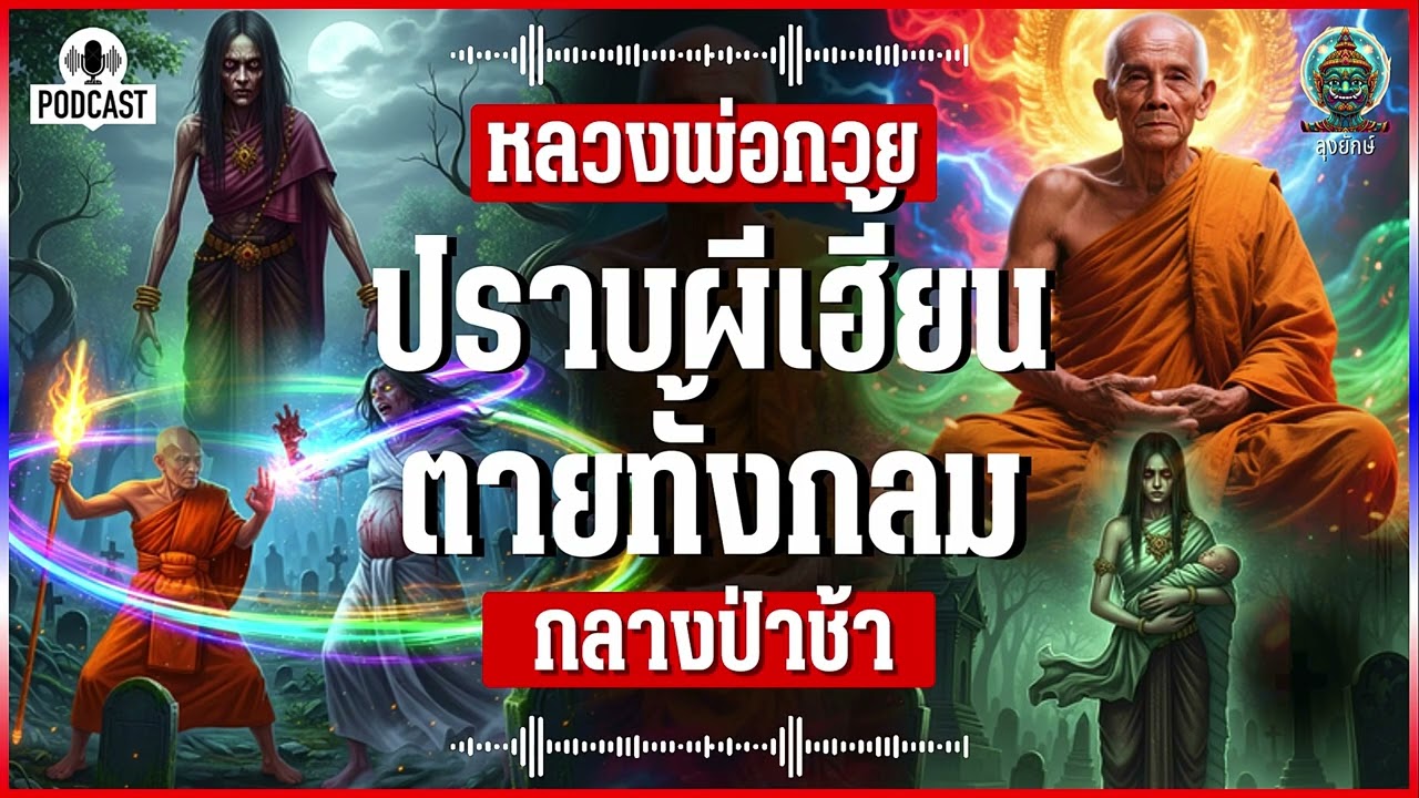 หลวงพ่อกวย สู้กับผีตายทั้งกลมกลางป่าช้าเฮี้ยนโคกยายเม้า | ลุงยักษ์