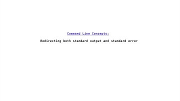 Redirecting both standard output and standard error