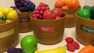 LEARN COLORS , FRUIT AND VEGETABLE  WITH FARMER'S MARKET COLOR SORTING SET