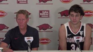 Mark Few and Braden Huff postgame — Arkansas 76, Gonzaga 72
