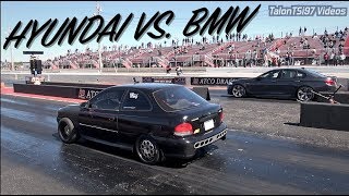 Hyundai Accent Drags A BMW M5 Not Once BUT TWICE!