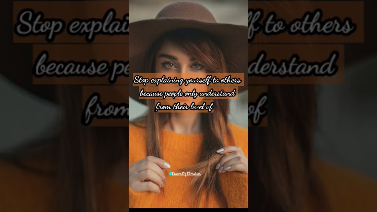 Stop Explaining Yourself || 