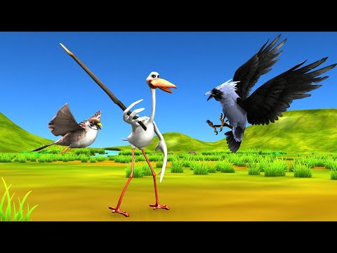 चतुर सारस और दुष्ट कौआ Clever Stork And The Evil Crow Story Chatur Saras Aur Dusht Kaua Ki Kahani