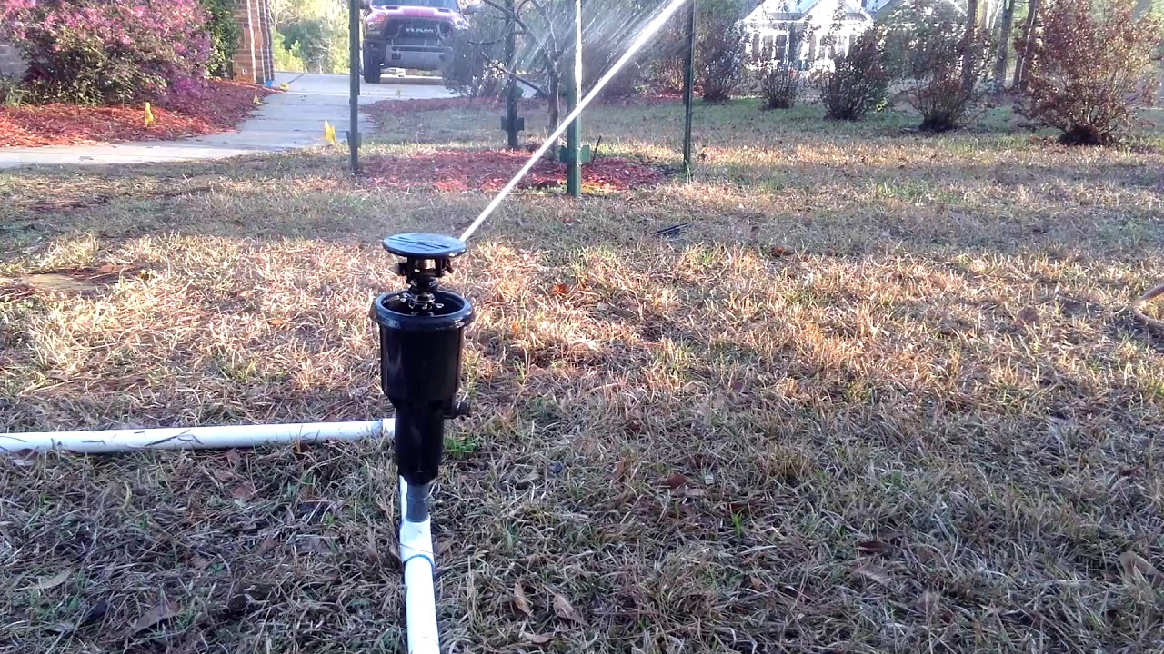 Rainbird sprinkler head with automatic drain valve YouTube