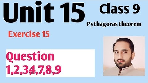 Pythagoras theorem|Unit 15|Exercise 15|Question 1,2,3,4,7,8,9|#youtubevideos #education
