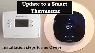 How to Install Ecobee3 Lite Smart Thermostat || WITHOUT C Wire