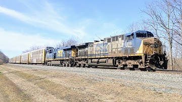 Long CSX Loaded Autorack Q204 - Faded YN2 AC4400CW #119 Type of Horn Sound like RS3K & ES40DC #5384
