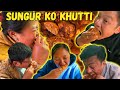Sungur  ko khutti recipe and mukbangdammi khaiyorungmang family mukbang