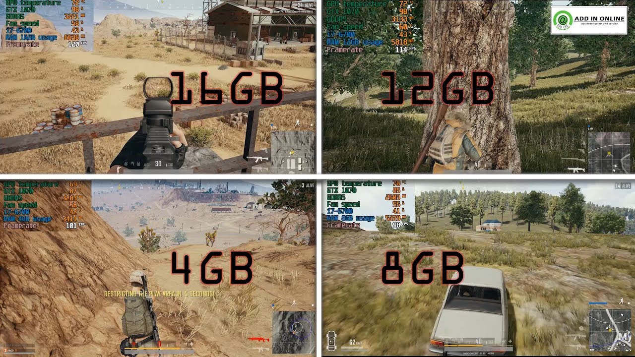 rust สเปค  Update  PUBG  RAM Test 4GB/ 8GB/ 12GB/ 16GB จัดสเปกเล่นเกม แรมขั้นต่ำเท่าไหร่เล่นได้ลื่น