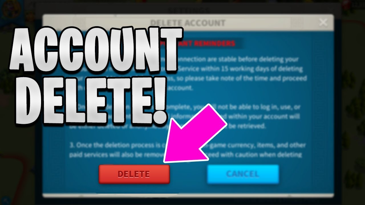 Account deletion for a harmless game? - Platform Usage Support