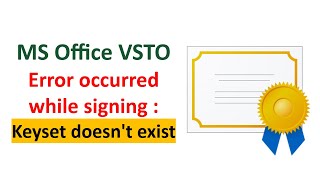 How to fix "Keyset doesn't exist" error - MS Office VSTO add-ins screenshot 5