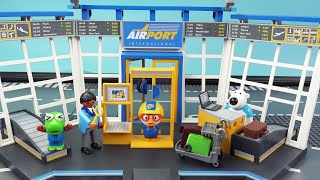 뽀로로 공항에서 비행기 타고 첫 해외여행을 가게 됐어요~  ❤  뽀로로 장난감 애니 ❤ Pororo Toy Video | 토이컴 Toycom