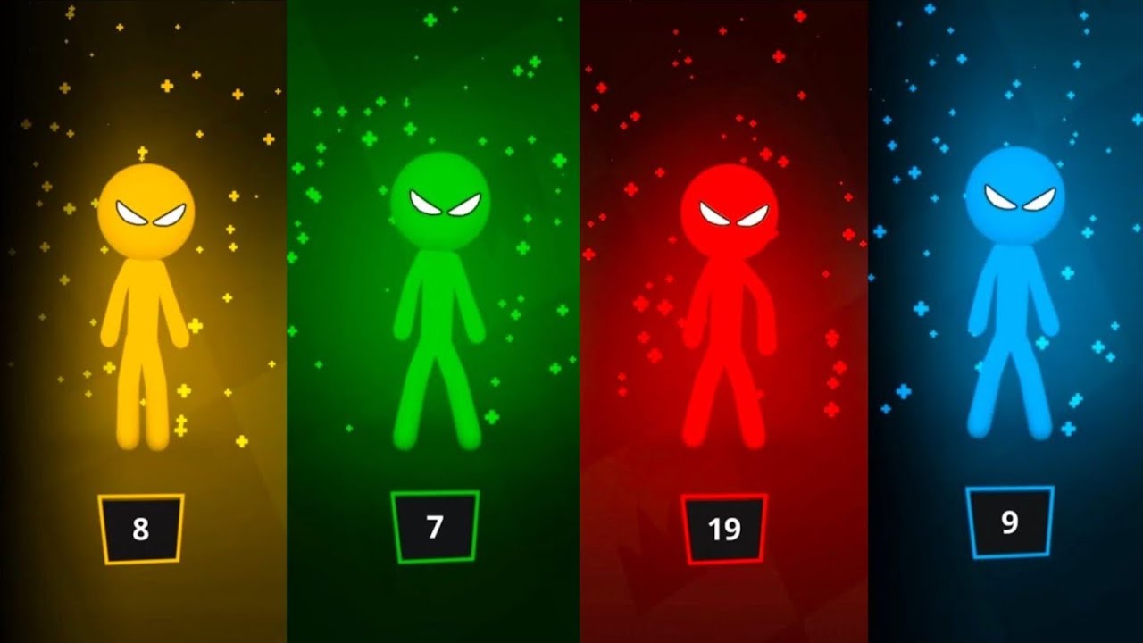 Игровой процесс турнира Stickman Party Tournament | Случайные мини-игры для 4 игроков