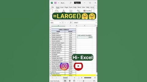LARGE FORMULA || Tricky excel tutorial #viralvideos #comedyreels #2025shorts #exceltutorial #hiexcel