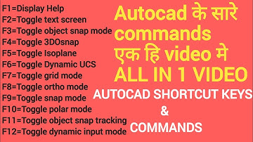 Autocad Shortcut keys|A To Z Autocad Command|Important Shortcut keys In Autocad|Autocad commands
