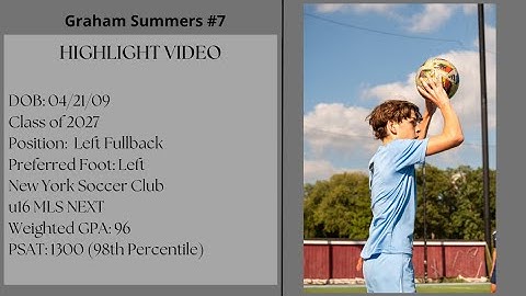 Graham Summers | 2027 | Highlight Video | MLS NEXT | Left Back | New York Soccer Club