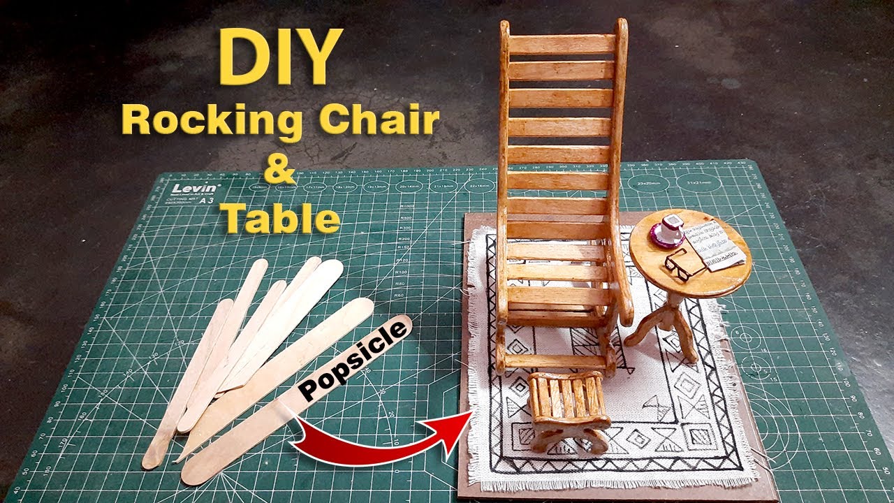 DIY Craft Ideas Popsicle Stick crafts Rocking Chair with Table ice