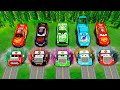 Mega Pixar Cars Pit Transform McQueen and Friends Into Mack truck Pixar Cars! BeamNG.Drive Battle!