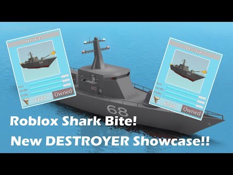 New Destroyer Boat Showcase Roblox Shark Bite Lyplays - the biggest shark ever had zero bite power roblox sharkbite