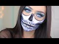 half glam half skull makeup tutorial