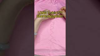 Quick DIY: How to Upcycle an Oversized Tee into a Ruched Drawstring Style! #shorts #sewing #tips