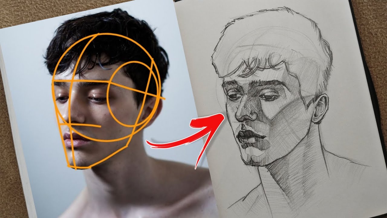 Draw portrait Easily using Loomis method , how to draw faces step by ...