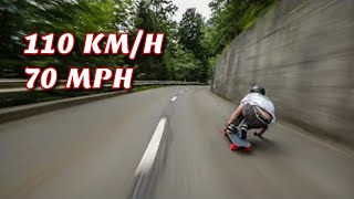Raw Run || 70 mph in Switzerland | 112 km/h on skateboard