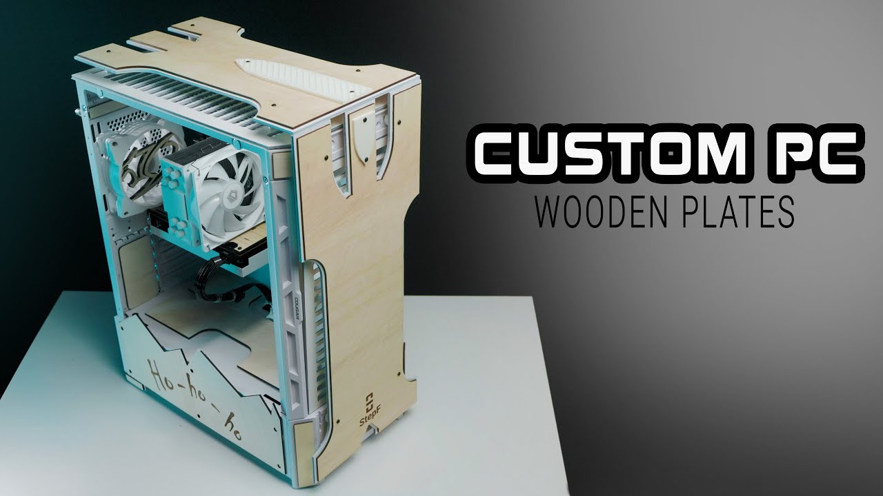 PC build with custom wood overlays - YouTube