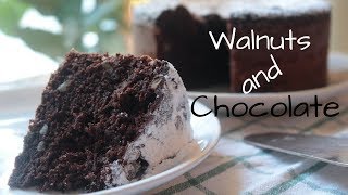 Walnuts and chocolate cake