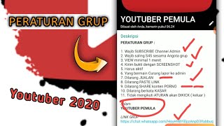 Grup wa youtuber 2020 memiliki ATURAN grup | youtuber pemula