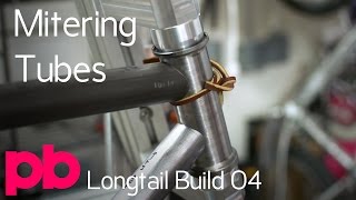 Longtail Bicycle Frame Build 04 - Mitering Chromoly Bicycle Tubing and Fixture to the Jig