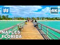 [4K] Naples Beach Pier in Florida USA - 2021 Walking Tour & Travel Guide 🎧 Binaural Sound