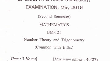 Number theory and trigonometry [math] question paper for BSC 2nd sem