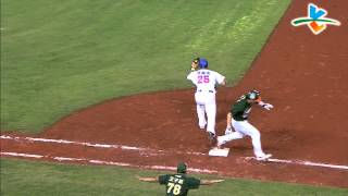 20130913 CPBL 獅VS犀牛 9上 一壘審今天頭痛最終還是眼花了