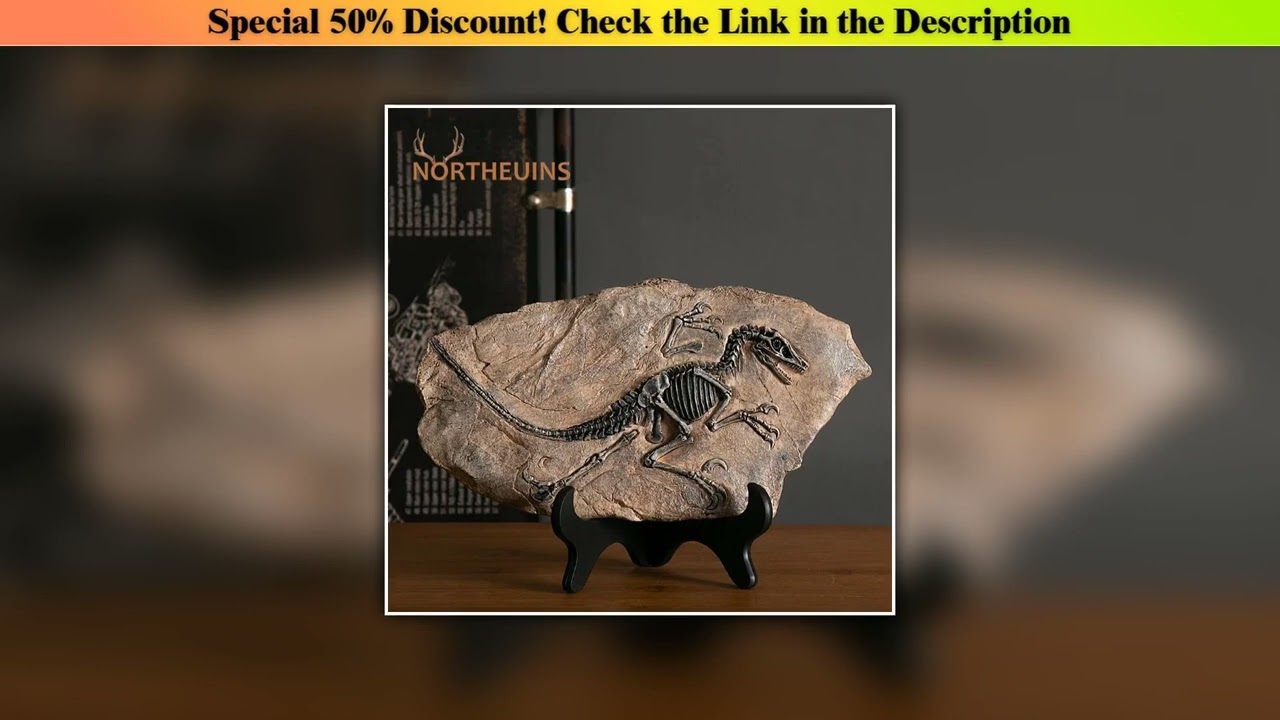 Get NORTHEUINS Resin Dinosaur Fossil Figurines Retro Animal Statue Miniature Interior Living Room D