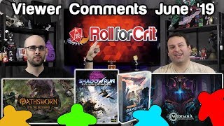 Middara, Shadowrun, Arkham Expansions | Viewer Comments June '19