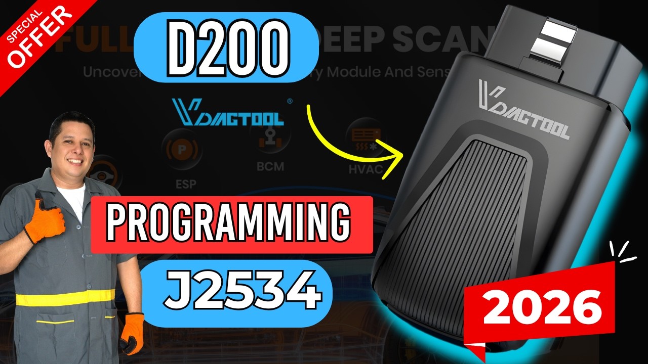 VdiagTool D200 OBD2 Scanner Bluetooth 2026