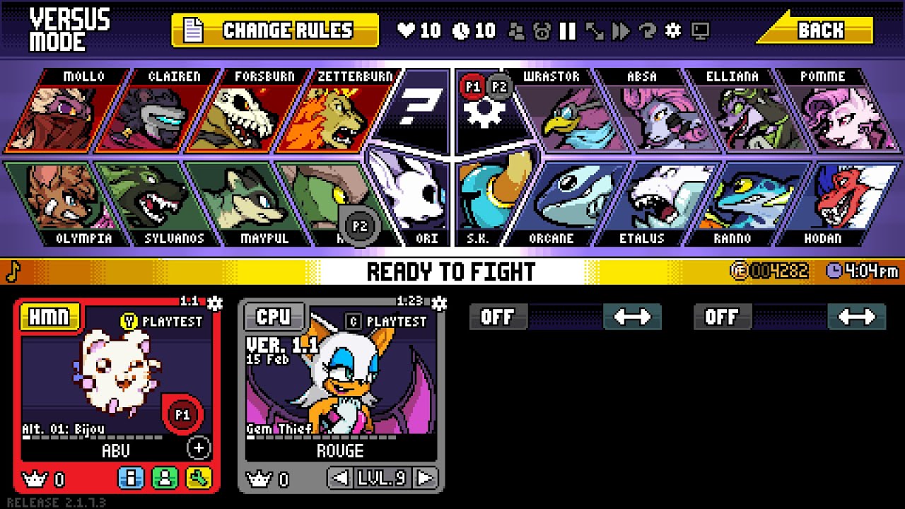 Bijou from Hamtaro vs Rouge the Bat | Rivals of Aether | Stock 10 | 10 ...