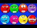 Satisfying Video | ASMR Opening Rainbow Skittles and Chocolate M&amp;M'S Candy - Very Relaxing Unpacking