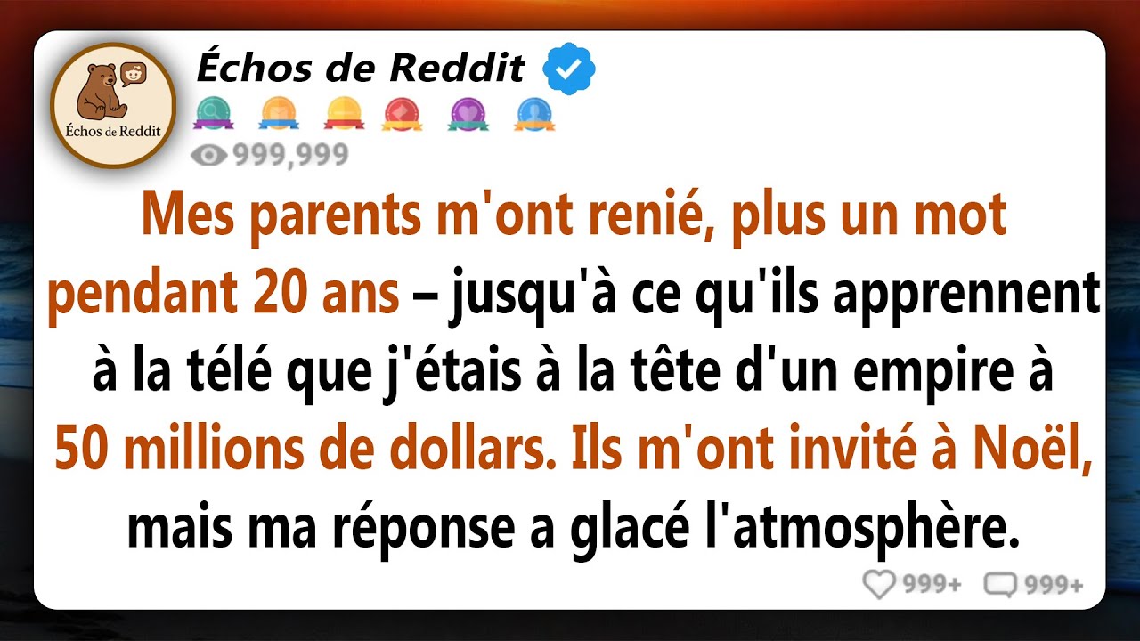 Vingt ans d'ignorance parentale... jusqu'à ce que la télévision révèle mon empire à 50 millions de..