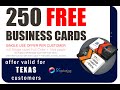 250 FREE Business Cards for TEXAS customers at 55printing.com