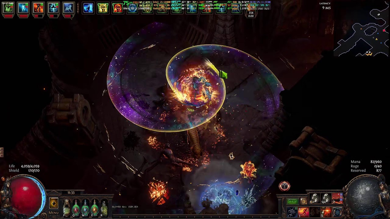 [POE 3.27] Fulcrum Cyclone - Elementalist (Dual LS 듀얼오리 + DLSS4.5) 260125