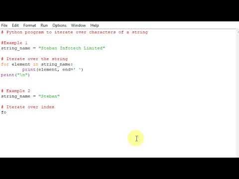Python program to iterate over characters of a string - YouTube