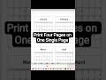 How to Print Four Pages on One Single Page
