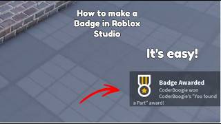 How to make a Badge in Roblox Studio Tutorial