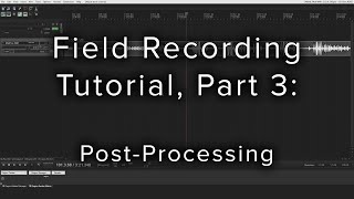 Field Recording Tutorial - Part 3: Post-Processing / Editing