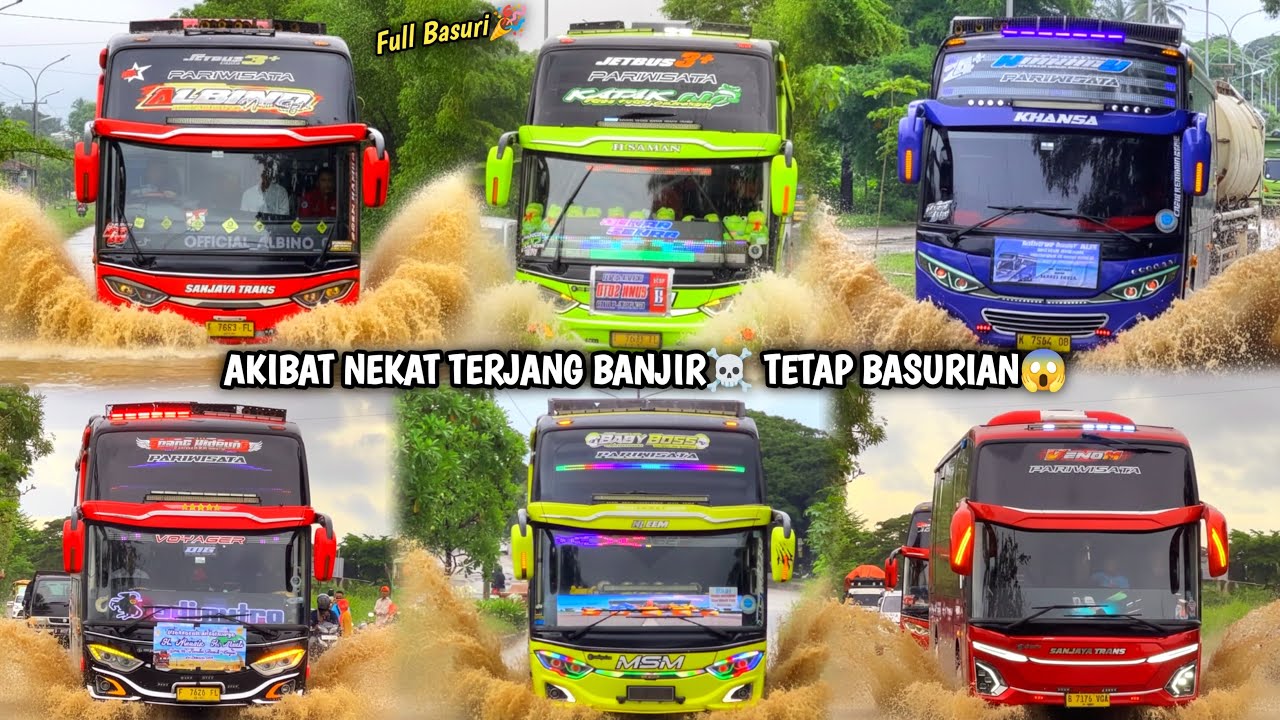 RAME FULL BUS TELOLET BASURI🥳 Hunting Bus Trip Anyer Di Jalur Banjir🙌