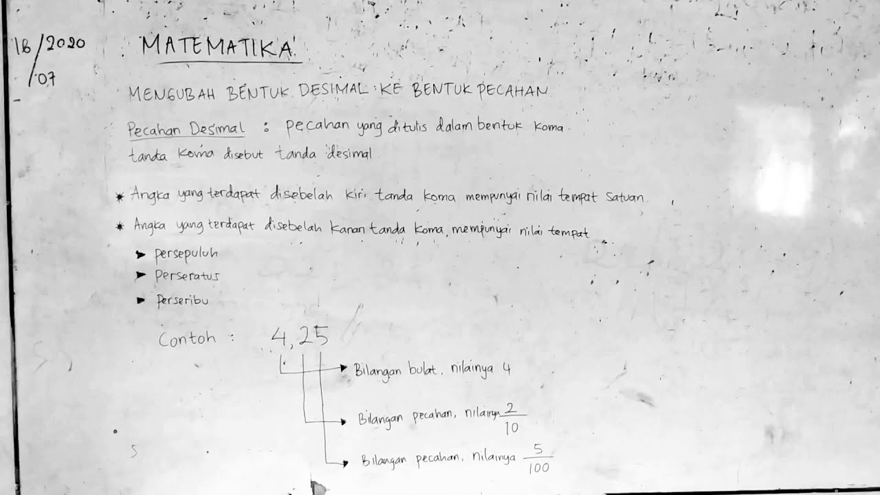 Matematika, mengubah bilangan desimal ke bilangan pecahan 