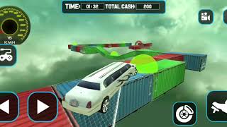 LİMUZİN ARABA YOLCULUĞU MACERA RoofTop Limo Car Stunt Ride Android Gameplay Limousine Games screenshot 3