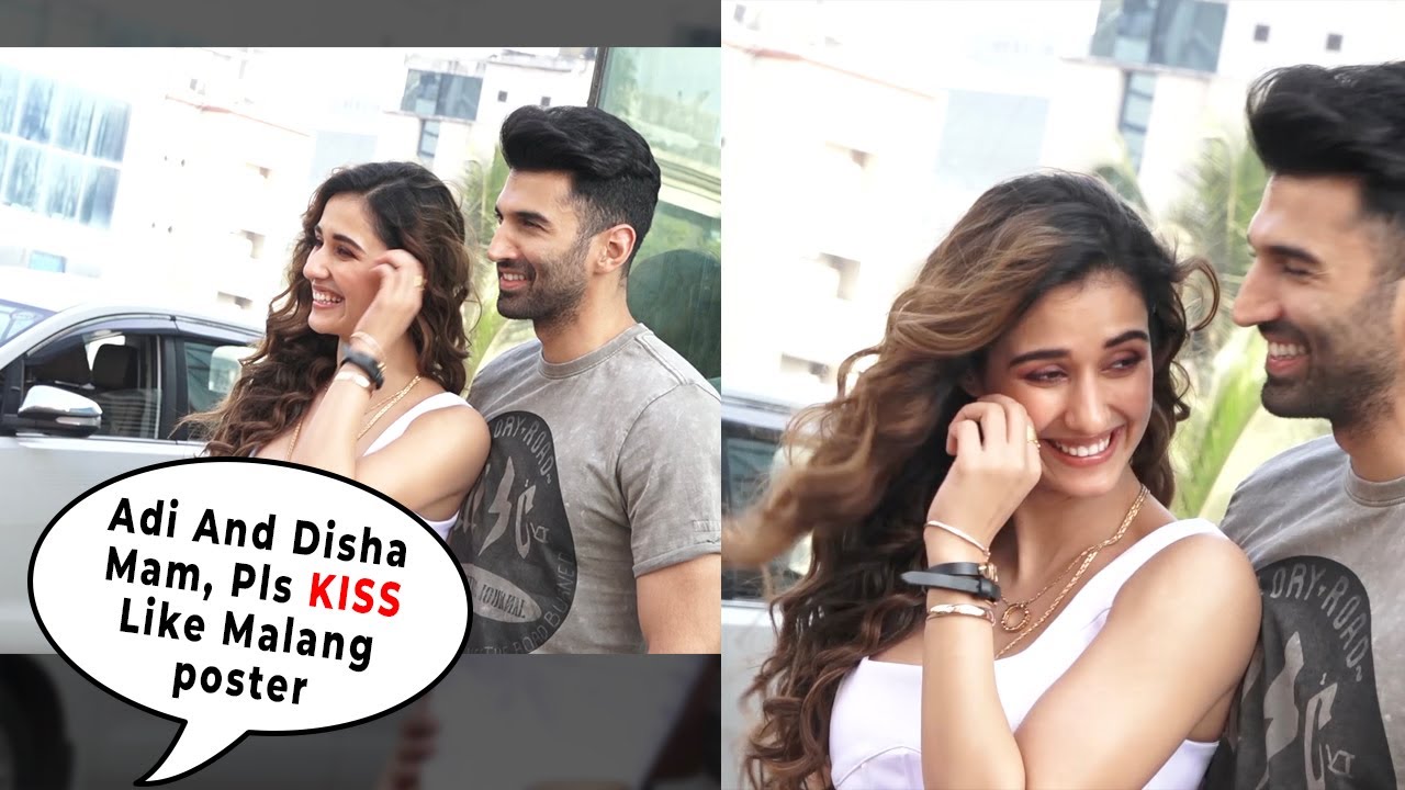 Media People Asks Disha Patani To Kiss Aditya Roy Kapur Like Malang Poster And They BLUSH